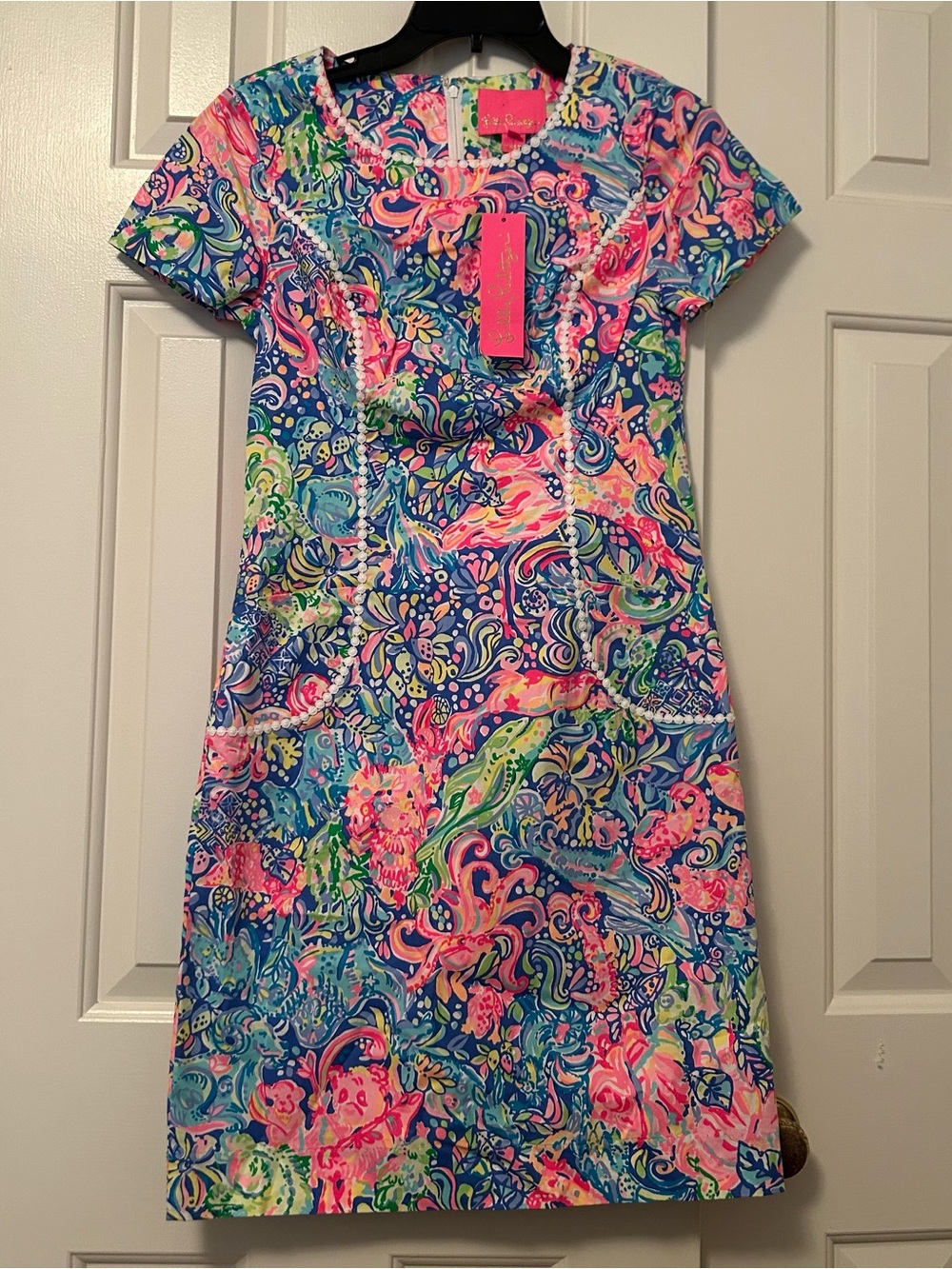 Lilly Pulitzer Coralynn Shift Dress Short Sleeves Pop Up 60 Animals, Size 0 NWT